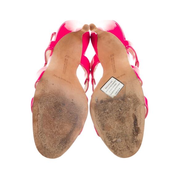 ❤️Manolo Blahnik Patent Leather Pink Slingback Heels❤️ - Picture 5 of 5